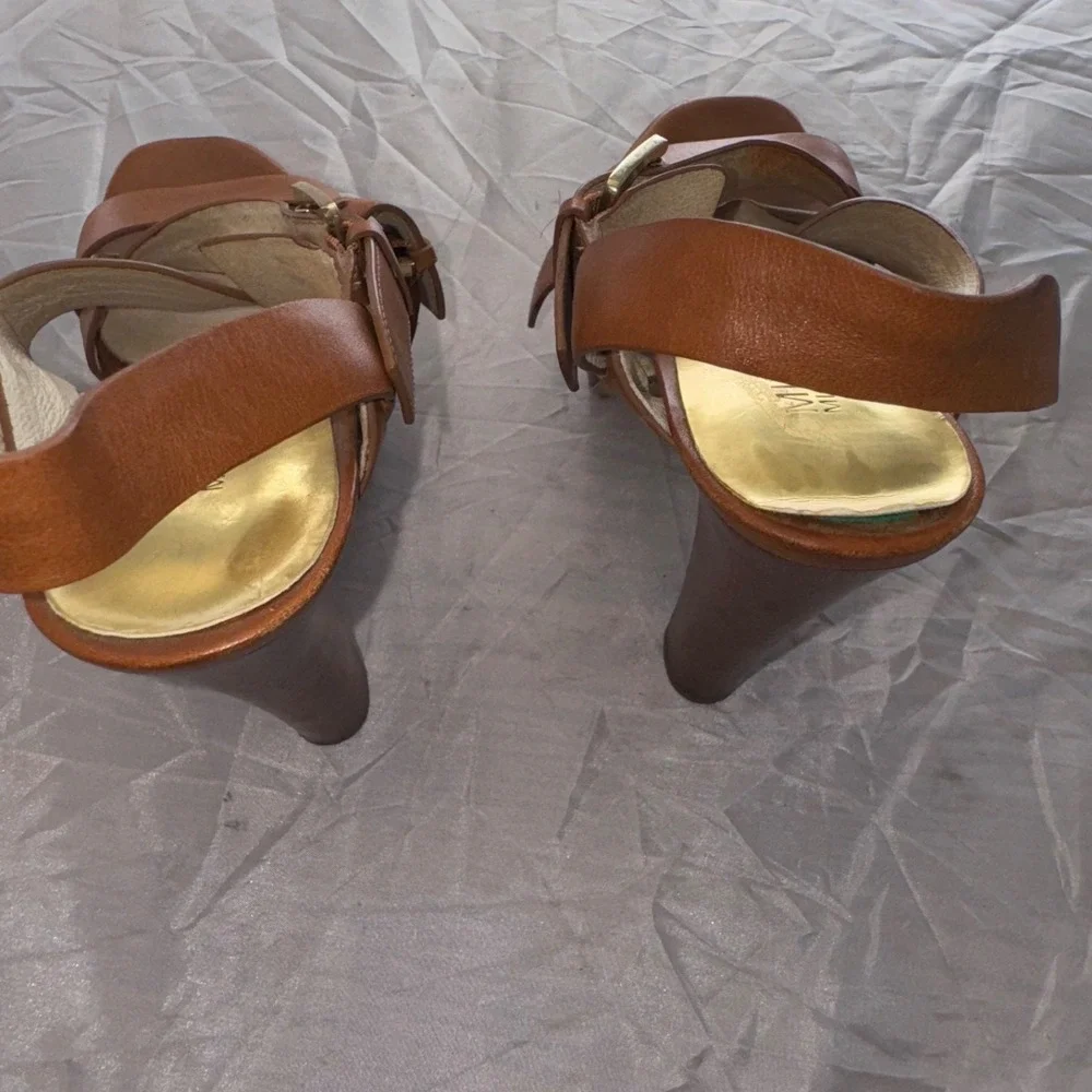 Michael Kors Strappy Wooden Heels Woman's Size 6 dress